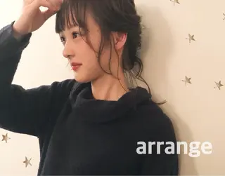 ミディアム ヘアアレンジ 市川 千夏のヘアスタイル
