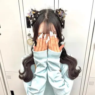 ロング ヘアアレンジ ヘアメ🎀ハイトーン 🩵エクステ🪄しほのヘアスタイル