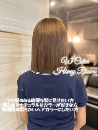 セミロング カラー 🍑ももか🍑透明感 カラー/赤羽🎀のヘアスタイル