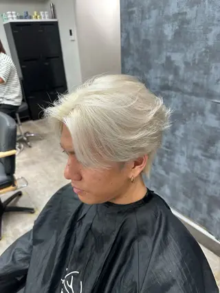 カラー メンズ 💈ニュアンスパーマ センターパート💈のヘアスタイル