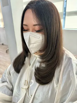 セミロング レイヤー×縮毛矯正 中屋光貴のヘアスタイル