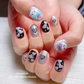 ミディアム ネイル 🐾enen style 🐾のネイルデザイン
