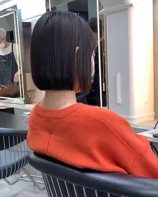 ミディアム 💖ボブ/縮毛矯正 顔周りレイヤー/ユイのヘアスタイル