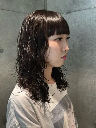 ミディアム パーマ シンバ ヒナノ/髪質 改善/縮毛矯正のヘアスタイル