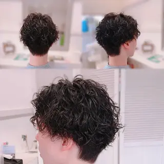ショート パーマ Suno-Luno ヤマガタ ケンイチのヘアスタイル