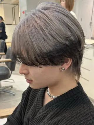 カラー メンズ センターパート/カラ ーメッシュ📍ﾕﾘのヘアスタイル