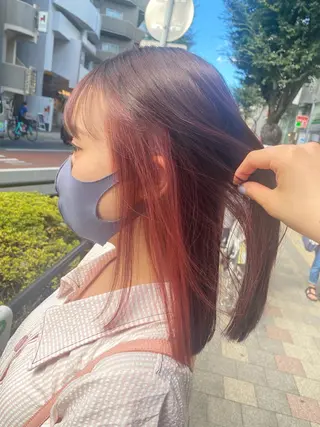 ロング カラー ヘアアレンジ TSUNA 🌙 Lim 五反田のマツエク・マツパデザイン