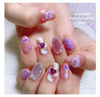 ミディアム ネイル 🐾enen style 🐾のネイルデザイン