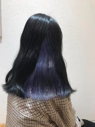 ロング 天神最安値エクステ カラーレイヤーカットのヘアスタイル