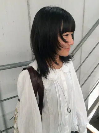 ミディアム 杏華レイヤー/ パーマ/ハイトーンのヘアスタイル