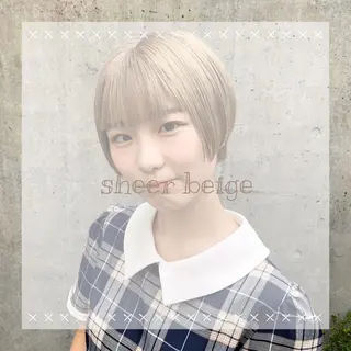 ショート カラー ブリーチ/推しカラー moe🐰🌷のヘアスタイル