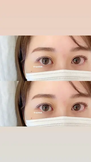 セミロング カラー パーマ ヘアアレンジ メンズ キッズ ネイル マツエク・マツパ アイブロウ 𝑹 eyelashのマツエク・マツパデザイン