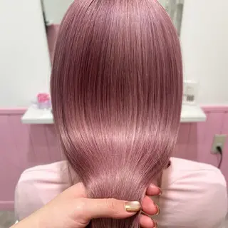 セミロング カラー 🎀ピンクベージュ/ 梅田/茶屋町🎀のヘアスタイル