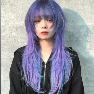 ミディアム カラー エクステ×ブリーチ× 推しカラー🌟Kのヘアスタイル