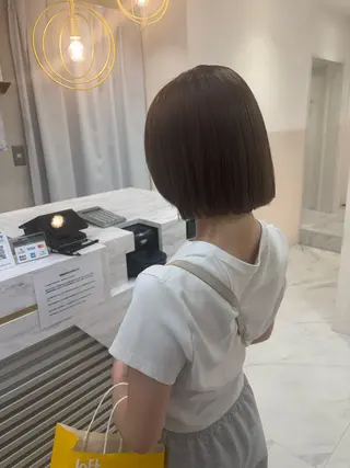 ミディアム 透明感カラーボブ レイヤー/asukaのヘアスタイル