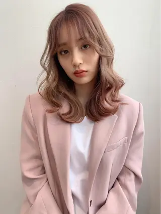 ミディアム カラー 透明感カラー✂︎ /縮毛矯正/YUKAのヘアスタイル