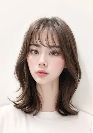 ミディアム AnFye une qatllのヘアスタイル