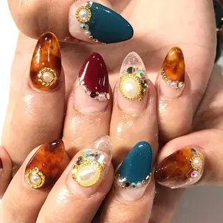 ネイル 渋谷／チップ長さ出し 👑アプレgel-xのネイルデザイン