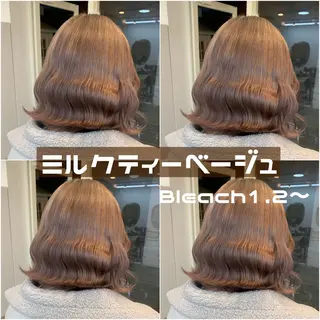 ミディアム カラー ヘアアレンジ 渋谷🩶ハイトーン 🩶FUMUのヘアスタイル