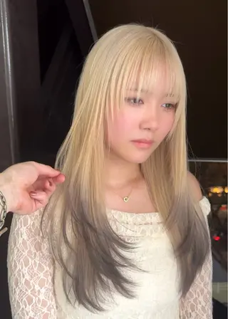 ロング カラー ブリーチ　ハイトーン 特化🌈フジタハルキのヘアスタイル