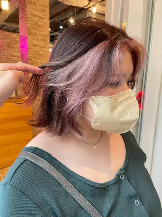 ミディアム カラー YUI/ ブリーチカラー🌷のヘアスタイル