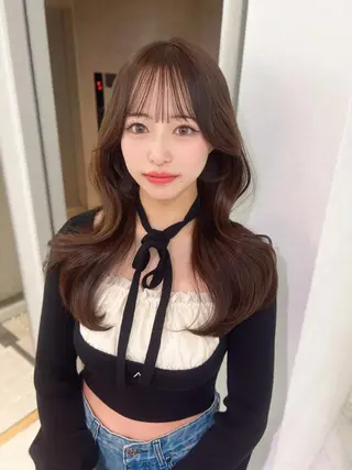 ロング カラー 顔周り似合わせ・巻け るレイヤー水谷航大のヘアスタイル