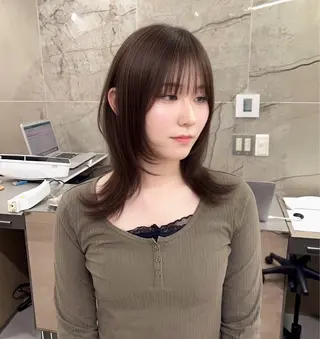 ミディアム 🫧似合わせ×透明感 ケアカラー清野🫧のヘアスタイル