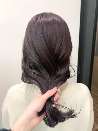 ロング カラー 🌷ラベンダーピンク 顔まわり🌷ねいろのヘアスタイル