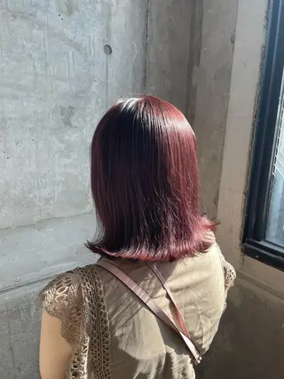ミディアム カラー ヘアアレンジ 縮毛矯正/髪質改善/ ブリーチ毛/木元渓太のヘアスタイル