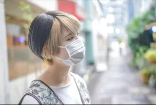 ショート カラー 安藤悠里/ハイトーン /デザインカラーのヘアスタイル