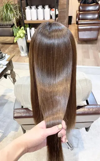 ロング カラー 髪質改善で 憧れの潤艶美髪にのヘアスタイル