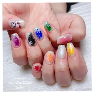 ミディアム ネイル 🐾enen style 🐾のネイルデザイン