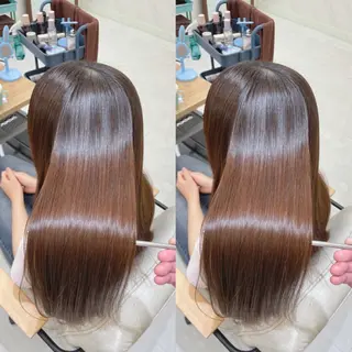 ロング 髪質改善✨艶髪カラー 縮毛矯正✨有田仁志のヘアスタイル