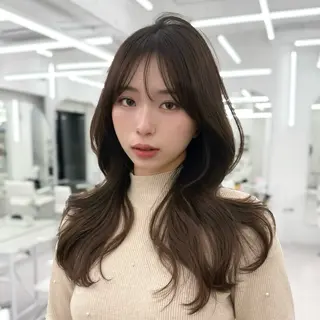 ロング カラー 韓国レイヤー× 顔まわり🕊️テルのヘアスタイル