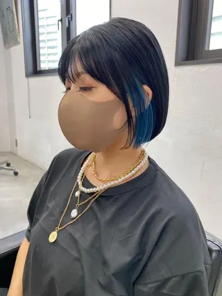 ショート カラー ヘアアレンジ ブリーチダブルカラー 元町三宮/三ノ宮のヘアスタイル