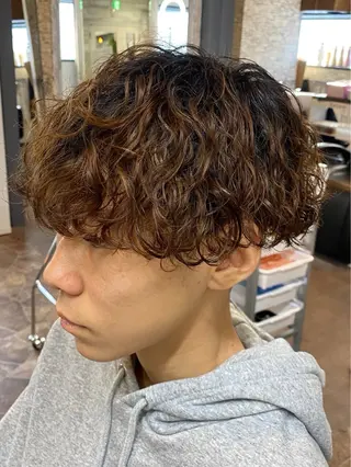 ショート パーマ HRK 1st.メンズサロンのヘアスタイル