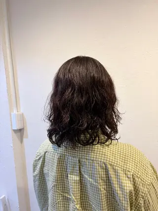 ミディアム コテ巻き風パーマ🫶 竹内七渚のヘアスタイル