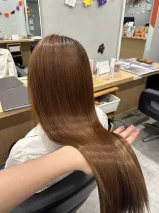 ロング カラー 巻ける髪質改善🫧ハ イライト/永田汰伊智のヘアスタイル