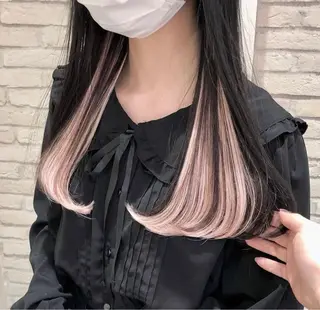 ロング SHION🍒ྀི/ ヘアメ/ピンクカラーのヘアスタイル