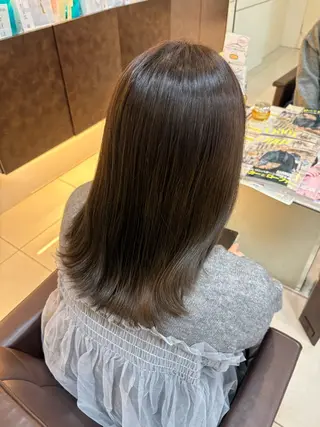 セミロング カラー 🤎韓国ヘア ベージュ まゆか🤎のヘアスタイル