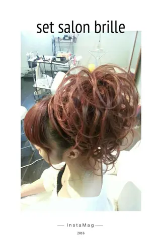 ロング カラー パーマ ヘアアレンジ brille ~eyelash~のヘアスタイル