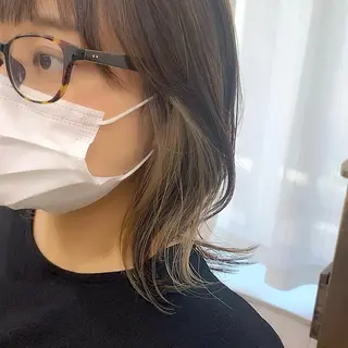 セミロング カラー パーマ ヘアアレンジ メンズ キッズ ネイル マツエク・マツパ 似合せレイヤー／ 柔らか透明感カラーのヘアスタイル