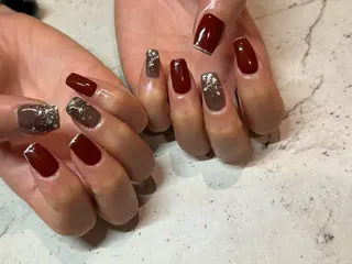ネイル 韓国/ワンホン/長さ 出しつけ放題🎀のネイルデザイン