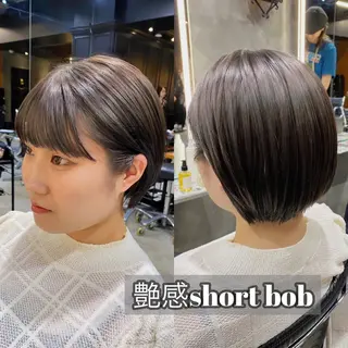 ショート カラー 透明感カラー🌿 グレージュ🐺陽介のヘアスタイル