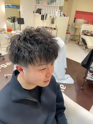 カラー パーマ メンズ 長屋 裕也のヘアスタイル