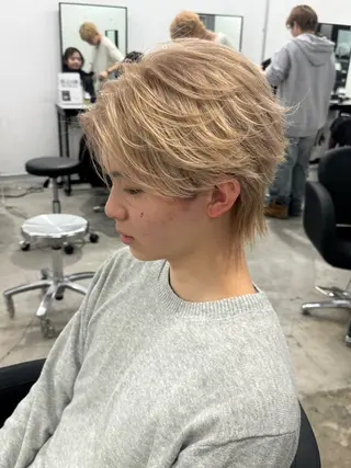 ショート カラー メンズ Pia/KIRIA /福岡美容室のヘアスタイル