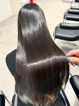 ロング カラー パーマ ヘアアレンジ 縮毛矯正/髪質改善/ ブリーチ毛/木元渓太のヘアスタイル