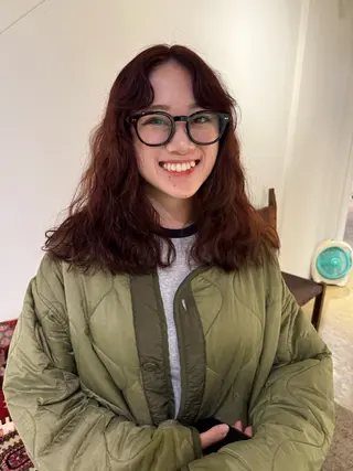 セミロング カラー パーマ 小野江 祐李のヘアスタイル