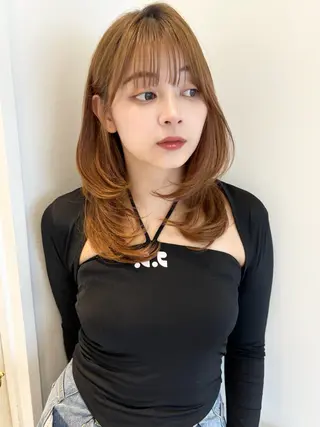 セミロング カラー ヘアアレンジ 天神レイヤーカット No.1💖マユカのヘアスタイル