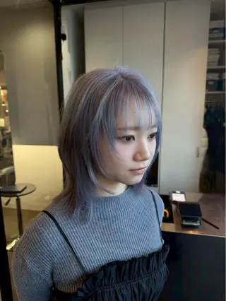 ミディアム カラー ボブ/デザインカラー ✂️ツムギ♡のヘアスタイル